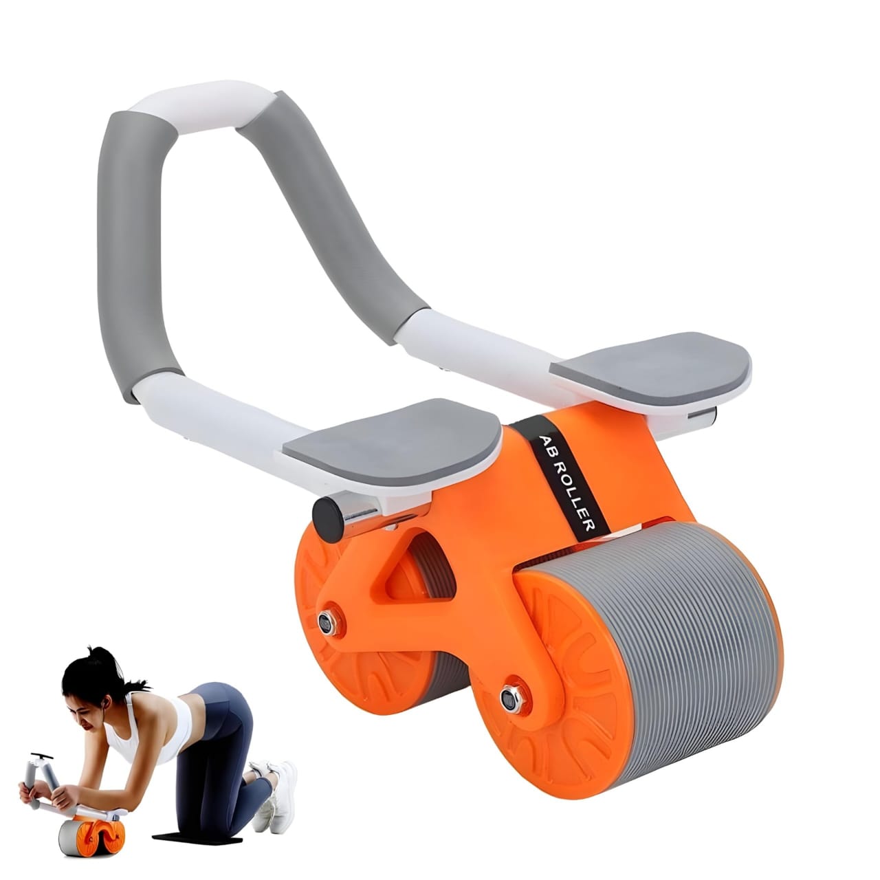 Ab Roller Wheel Exercise with Elbow Support, Automatic Rebound Abdominal Wheel,Double Wheel Ab Roller Equipment for Core Workout for Home Gym...